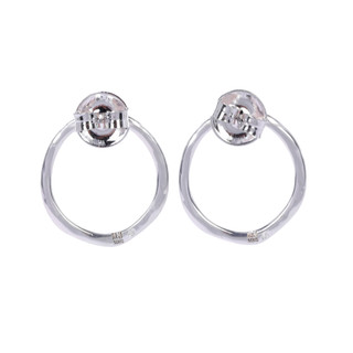 Thumbnail 2: ROBERT LEE MORRIS Silver Tone Small Circle Stud Earrings 