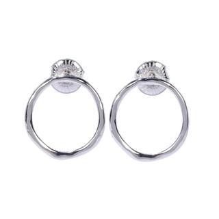Thumbnail 1: ROBERT LEE MORRIS Silver Tone Small Circle Stud Earrings 