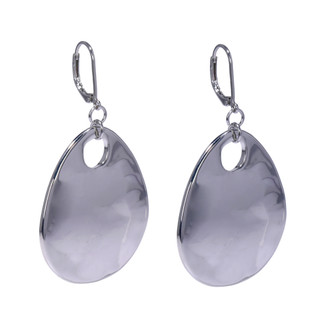 Thumbnail 1: ROBERT LEE MORRIS Silver Tone Disc Drop Earrings 