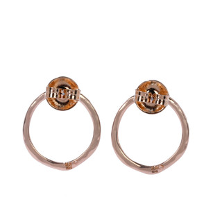 Thumbnail 2: ROBERT LEE MORRIS Gold Tone Small Circle Stud Earrings 