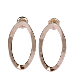 Thumbnail 1: ROBERT LEE MORRIS Gold Tone Oval Earrings  