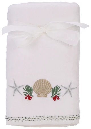 Thumbnail 1: Brighten the Season 2 Pk Christmas Sea Cluster Hand Towels  