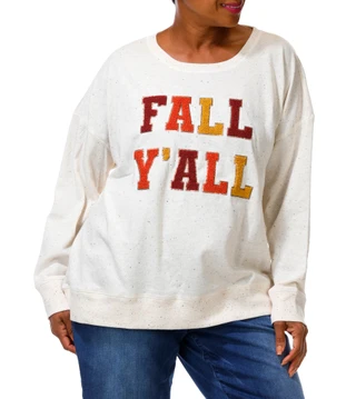 Thumbnail 4: Sable Sky Women's Plus Fall Yall Sweatshirt  
