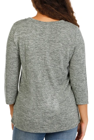 Thumbnail 2: Tru Self Women's Halloween Dogs & Cauldron Side Button Top 