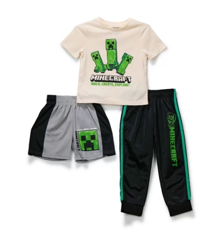 Thumbnail 1: Minecraft Little Boys 3 Pc Character Pants Set 