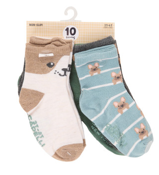 Thumbnail 1: Capelli New York Toddler Boys 10 Pk Non-Slip Socks 