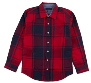Thumbnail 1: Tommy Hilfiger Big Boys Long Sleeve Plaid Button Down Shirt 
