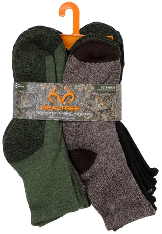Thumbnail 1: Realtree Boys 8 Pk Cushioned Mid Crew Socks 