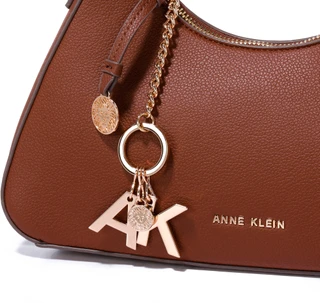 Thumbnail 2: ANNE KLEIN Shoulder Bag with Detachable Metal Logo Charms 