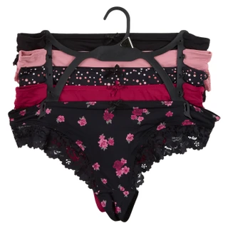 Thumbnail 1: Marilyn Monroe Women's 5 Pk Floral Lace Trim Thong Panties  
