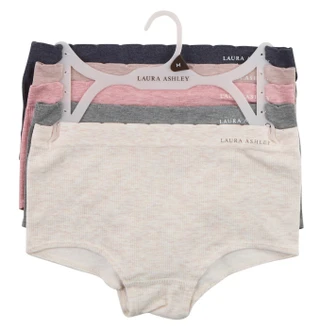 Thumbnail 1: Laura Ashley Women's 5 Pk Seamless Ribbed Boyshort Panties  
