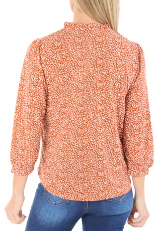 Thumbnail 2: Adrianna Papell Women's 3/4 Sleeve Tie Neck Printed Blouse 