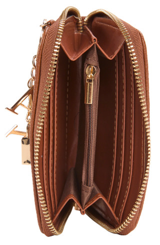 Thumbnail 2: ADRIENNE VITTADINI Pebble Grain Zip Around Wallet with Logo Charms 