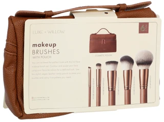 Thumbnail 2: LUXE + WILLOW 6 Pc Makeup Brushes & Cosmetic Pouch Set 