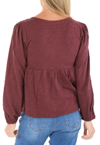 Thumbnail 2: Lucky Brand Women's Long Sleeve Embroidered Square Neck Top 