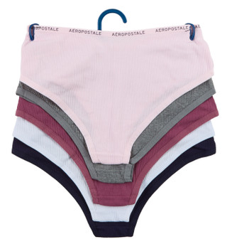 Thumbnail 2: Aeropostale Women's 5 Pk Logo Waistband Ribbed Bikini Panties  