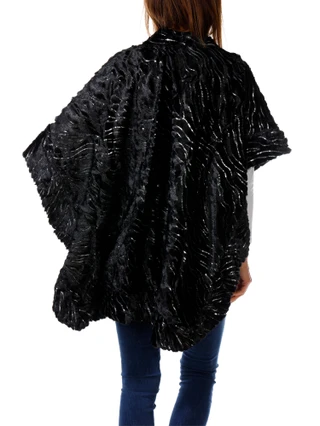 Thumbnail 2: Nanette Lepore Women's Sequin Faux Fur Ruana 