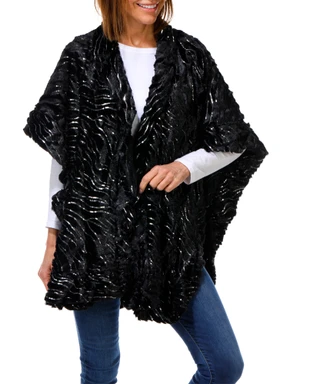 Thumbnail 1: Nanette Lepore Women's Sequin Faux Fur Ruana 