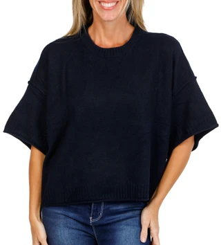 Thumbnail 1: Vince Camuto Women's Short Sleeve Cozy Dolman Sweater 