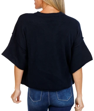 Thumbnail 2: Vince Camuto Women's Short Sleeve Cozy Dolman Sweater 