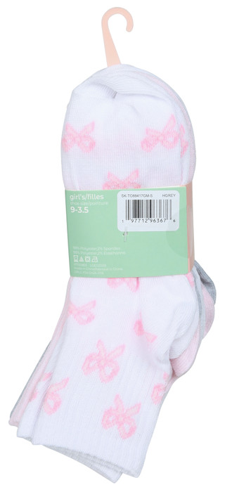 Thumbnail 2: A little obsessed Girls 8 Pk High Quarter Socks w/ Cat Keychain 