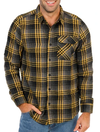 Thumbnail 1: Smith's Workwear Men's Long Sleeve Brushed Flannel Button Down Shirt 