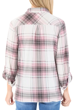 Thumbnail 2: Zac & Rachel Women's Button Front Double-Pocket Top 