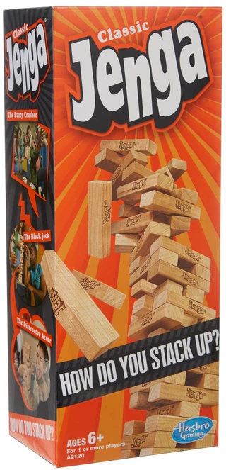 Thumbnail 1: Hasbro Classic Jenga Wooden Block Stacking Game  