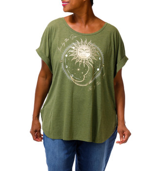 Thumbnail 1: Tru Self Women's Plus Sun Graphic Top 