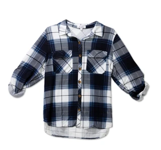 Thumbnail 1: Anneliese Women's Plus Long Sleeve Button Up Top w/ 2 Pockets 