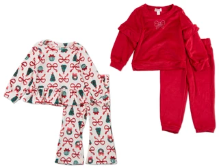 Thumbnail 1: Nannette  Toddler Girls 4 Pc Christmas Pajamas Pants Set 