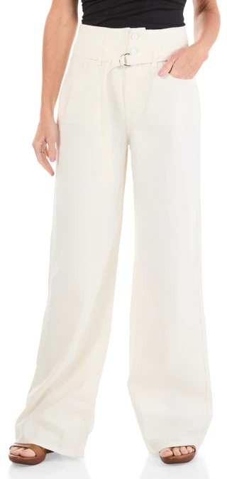 Thumbnail 1: 7 FOR ALL MANKIND Women's 5 Pocket Wide Leg 2 Button Pants with Belt 