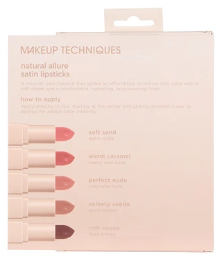 Thumbnail 2: Makeup Techniques 5 Pk Natural Allure Hydrating Satin Lipsticks 