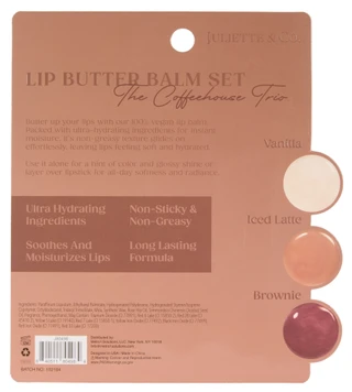 Thumbnail 2: Juliette & Co.  3 Pk Coffeehouse Trio Hydrating Lip Butter Balm Set 