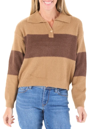 Thumbnail 1: Nanette Lepore Women's Soft Collared V-Neck Pullover Sweater 