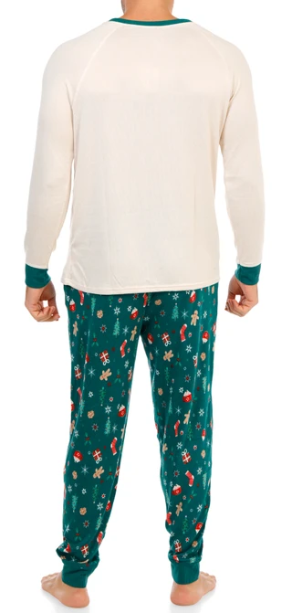 Thumbnail 2: Magical Season Men's 2 Pc Christmas Print Pajama Pants Set 