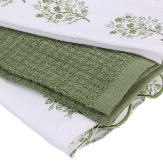 Thumbnail 2: Artisan Home Co 3 Pk Flower Block Kitchen Towels 