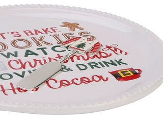 Thumbnail 2: Mud Pie 2 Pc Christmas Movie Platter Set 