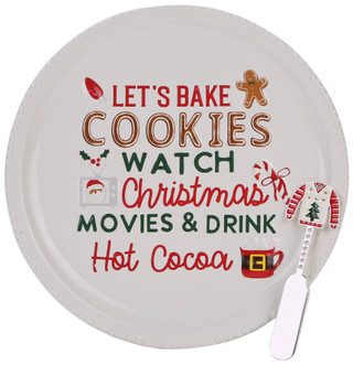 Thumbnail 1: Mud Pie 2 Pc Christmas Movie Platter Set 