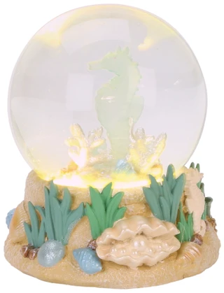 Thumbnail 1: Magical Season 6 In LED Seahorse Christmas Snowglobe 