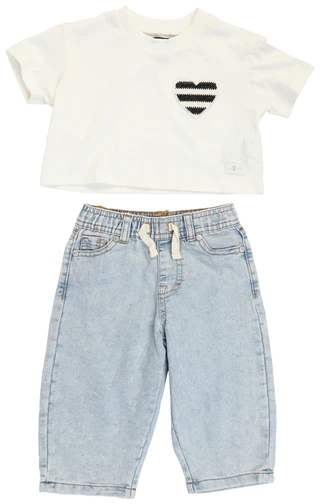 Thumbnail 1: 7 FOR ALL MANKIND Baby Girls 2 Pc Denim Jeans Set 