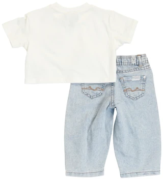 Thumbnail 2: 7 FOR ALL MANKIND Baby Girls 2 Pc Denim Jeans Set 