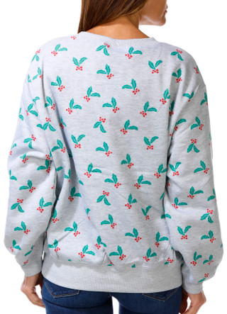 Thumbnail 2: Chaser Women's Christmas Holly Sweatshirt 