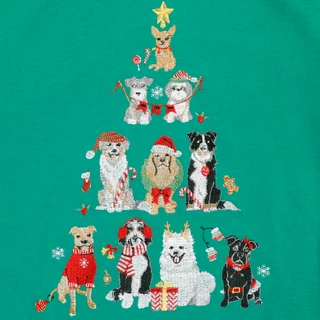 Thumbnail 2: Daniel Rainn Women's Plus 3/4 Sleeve Christmas Dogs  Sweatshirt  