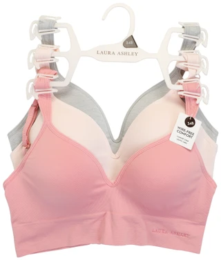 Thumbnail 1: Laura Ashley 3 Pk Wirefree Plunge Bras  