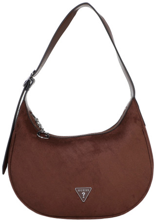 Thumbnail 1: Guess Polly Suede Shoulder Bag with Adjustable Strap 