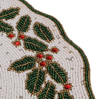 Thumbnail 2: Lillian Studio 15 in Beaded Christmas Holly Placemat  