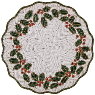 Thumbnail 1: Lillian Studio 15 in Beaded Christmas Holly Placemat  