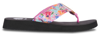 Thumbnail 4: Yellow Box Women's Frances Sequin Floral Print Thong Flip Flops 