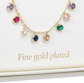 Thumbnail 2: Olivia Simpson Gold Plated Multi-Cubic Zirconia Station Necklace 